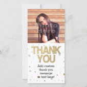 Gold Glitzer Silver Foil Print Confetti Vielen Dan Dankeskarte (Vorderseite)