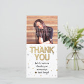 Gold Glitzer Silver Foil Print Confetti Vielen Dan Dankeskarte (Stehend Vorderseite)