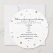 Gold Glitzer Silver Foil Print Confetti Vielen Dan Einladung (Rückseite)