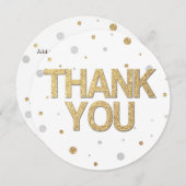 Gold Glitzer Silver Foil Print Confetti Vielen Dan Einladung (Vorne/Hinten)