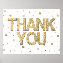 Gold Glitzer Silver Foil Print Confetti Vielen Dan