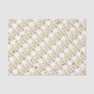 Gold Glitzer Silver Foil Print Confetti Vielen Dan Seidenpapier