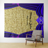 Gold Glitzer Silver Infinity Blue Vorhang Hintergr Wandteppich (Beispiel (Horizontal))