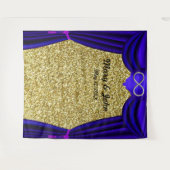 Gold Glitzer Silver Infinity Blue Vorhang Hintergr Wandteppich (Vorderseite (Horizontal))
