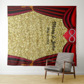 Gold Glitzer Silver Infinity Roter Vorhang Hinterg Wandteppich (Beispiel (Horizontal))