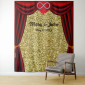 Gold Glitzer Silver Infinity Roter Vorhang Hinterg Wandteppich (Beispiel)