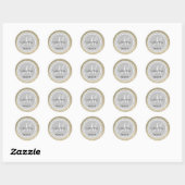 Gold Glitzer & Silver Wedding Monogram Siegel Runder Aufkleber (Blatt)