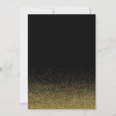 Gold Glitzer Silvester Party Einladung (Rückseite)