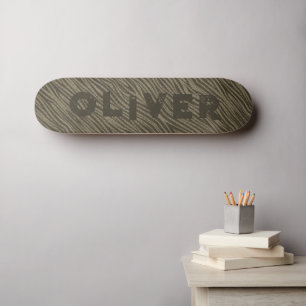 Gold Glitzer Skateboard Tierdruck Zebrastreifen