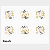 Gold Glitzer Smile Sparkle Shine Motivierend Runder Aufkleber (Blatt)