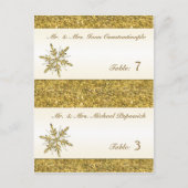 Gold Glitzer Snowflake Pre-Print Placecards Postkarte (Vorderseite)