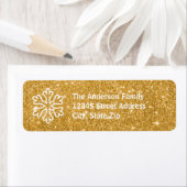 Gold Glitzer Snowflake - Rücksendeadresse (Insitu)