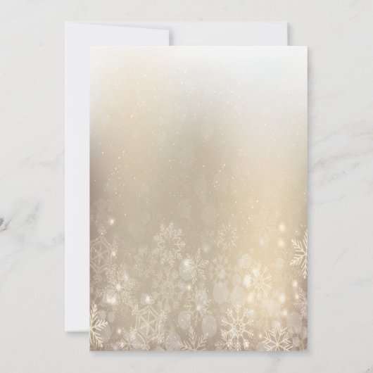 Gold Glitzer Snowflakes Candle Balls Weihnachten Einladung (Rückseite)