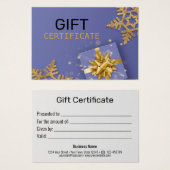 Gold Glitzer Snowflakes Geschenk Bow Blue Geschenk (Vorne & Hinten)