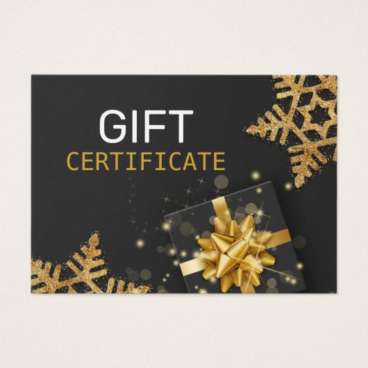 Gold Glitzer Snowflakes Geschenkboxen Black Gift C (Vorderseite)