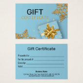 Gold Glitzer Snowflakes Geschenkboxen Blue Giftkar (Vorne & Hinten)