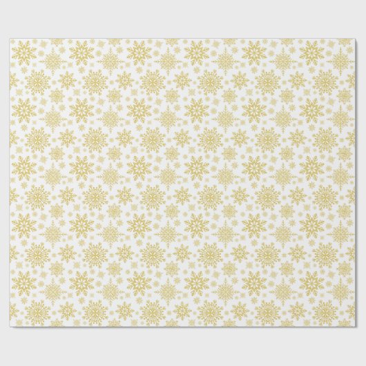 Gold Glitzer Snowflakes Geschenkpapier (Flach)