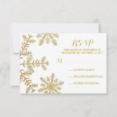 Gold Glitzer Snowflakes Winter Hochzeit UAWG RSVP Karte (Vorderseite)