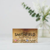 Gold Glitzer Social Media Hair & Makeup Trendy Visitenkarte (Stehend Vorderseite)
