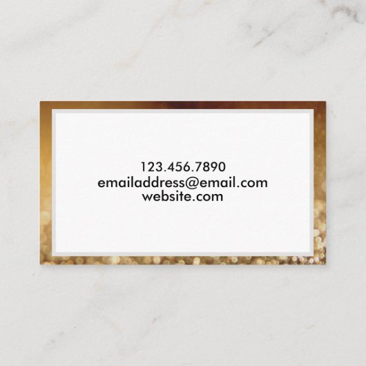 Gold Glitzer Social Media Hair & Makeup Trendy Visitenkarte (Rückseite)