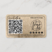 Gold Glitzer Social Media QR Code Foto Logo Visitenkarte (Vorderseite)