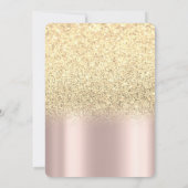 Gold Glitzer Sonnenblumen, Rose Gold Quinceanera Einladung (Rückseite)