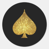 Gold Glitzer Spade Symbol Sticker (Vorderseite)