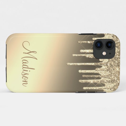 Gold Glitzer Sparkle Bling Glam Chic Name Case-Mate iPhone Hülle (Rückseite (Horizontal))