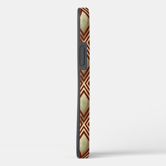 Gold Glitzer Sparkle Burgund Red Diamond Muster Case-Mate iPhone Hülle (Rückseite / Rechts)