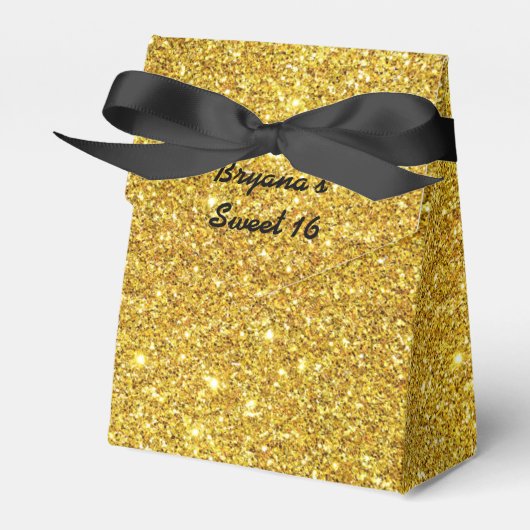 Gold Glitzer Sparkle Geburtstagsparty Gefälligkeit Geschenkschachtel (Vorderseite)