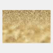 Gold Glitzer Sparkle Geschenkpapier Set (Vorderseite 3)