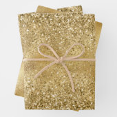 Gold Glitzer Sparkle Geschenkpapier Set (Beispiel)
