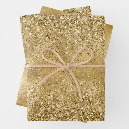 Gold Glitzer Sparkle Geschenkpapier Set (Beispiel)