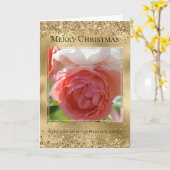 Gold Glitzer Sparkle Glam Personalisiertes Foto Karte (Gelbe Blume)