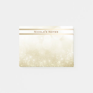 Gold Glitzer Sparkle Glam Trendy Personalisiert Post-it Klebezettel