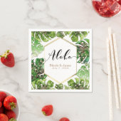 Gold Glitzer Sparkle Glam Tropical Blätter Hochzei Serviette (Beispiel)