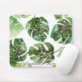Gold Glitzer Sparkle Glam Tropische Blätter Chic Mousepad (Mit Mouse)