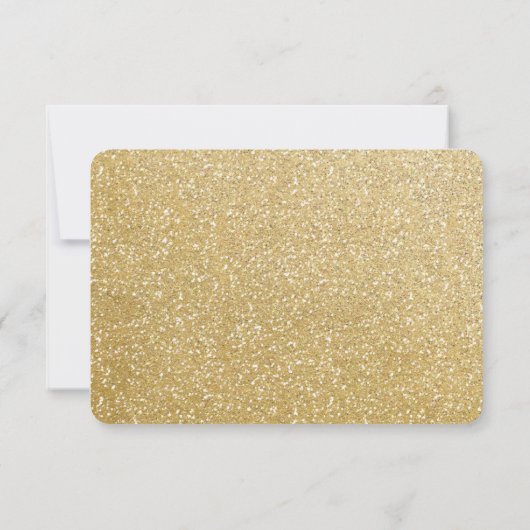 Gold Glitzer Sparkle Glamour Wedding RSVP Card (Rückseite)