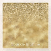 Gold Glitzer Sparkle Glasuntersetzer (Vorderseite)