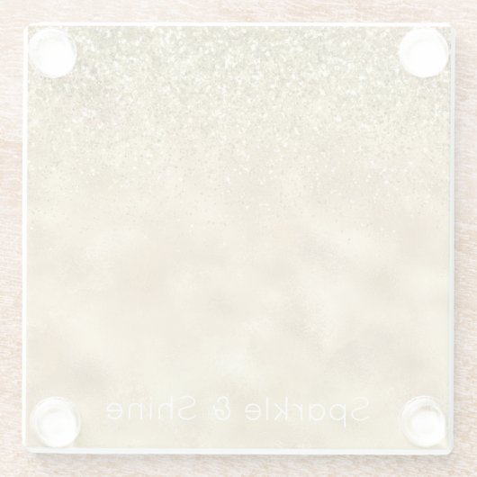 Gold Glitzer Sparkle Glasuntersetzer (Rückseite)