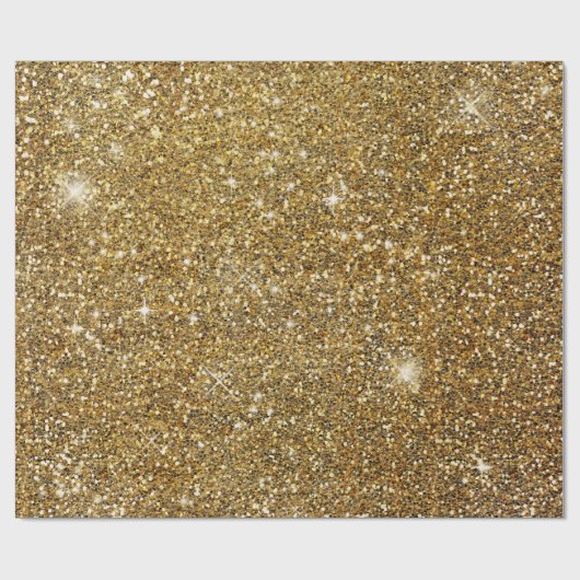 Gold Glitzer Sparkle Glitterie Funkelnd Hübsch Geschenkpapier (Flach)