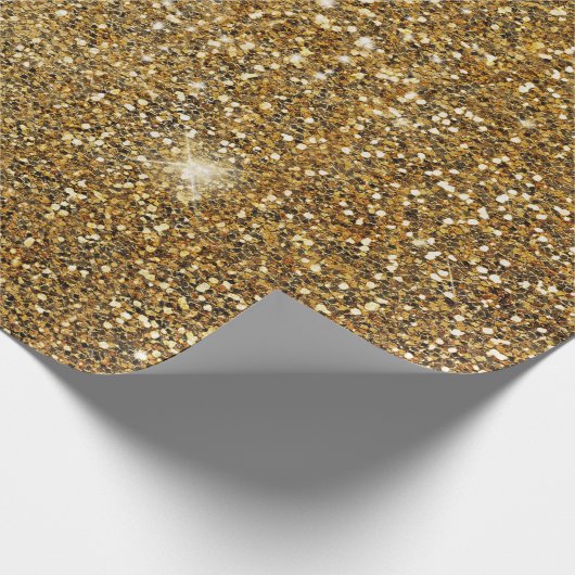 Gold Glitzer Sparkle Glitterie Funkelnd Hübsch Geschenkpapier (Ecke)