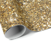 Gold Glitzer Sparkle Glitterie Funkelnd Hübsch Geschenkpapier (Rolleneckpunkt)