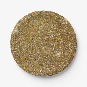 Gold Glitzer Sparkle Glitterie Funkelnd Hübsch Pappteller