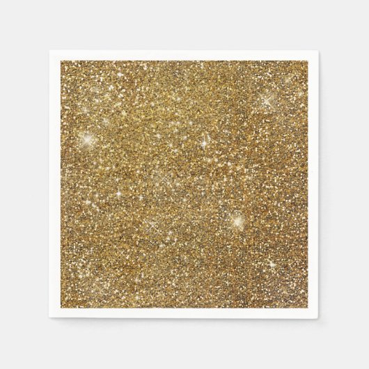 Gold Glitzer Sparkle Glitterie Funkelnd Hübsch Serviette (Vorderseite)