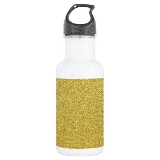 Gold Glitzer, Sparkle, Glitzer Hintergrund Edelstahlflasche (Vorderseite)