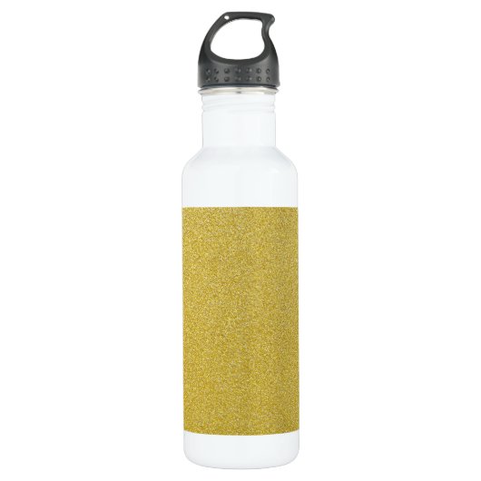 Gold Glitzer, Sparkle, Glitzer Hintergrund Edelstahlflasche (Vorderseite)