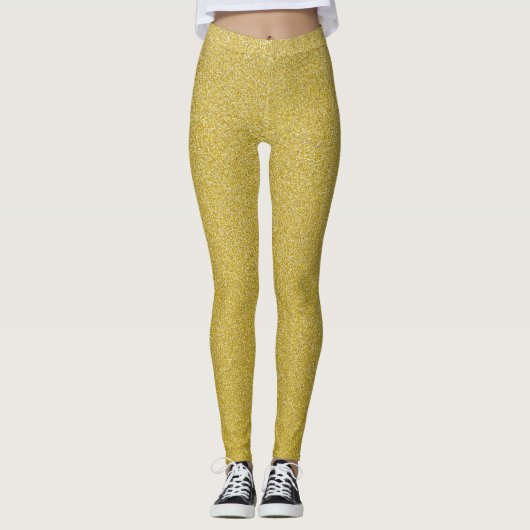 Gold Glitzer, Sparkle, Glitzer Hintergrund Leggings (Vorderseite)