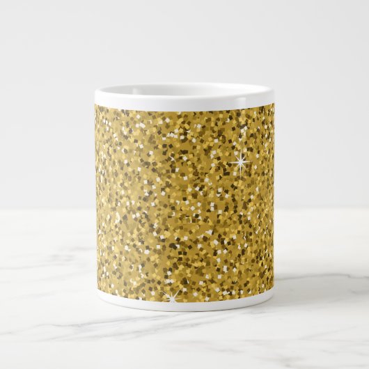 Gold Glitzer Sparkle Jumbo-Tasse (Vorderseite)