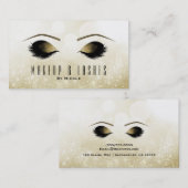 Gold Glitzer Sparkle Makeup Eyelashes Beauty Welln Visitenkarte (Vorne/Hinten)